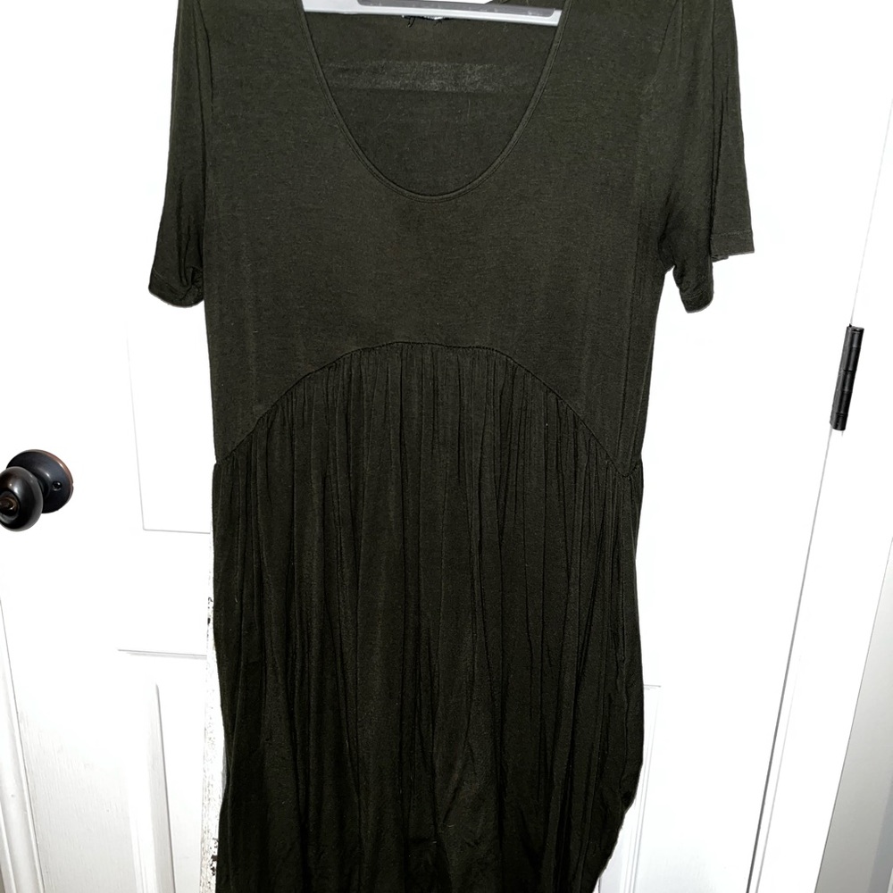 Green AND Blue casual dress with pockets